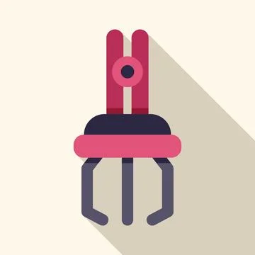 Robotic arm gripper picking up object with long shadow イラスト素材