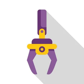 Robotic arm gripper picking up object with two prongs Stock Illustration