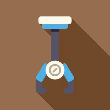 Robotic arm gripper picking up object with long shadow イラスト素材