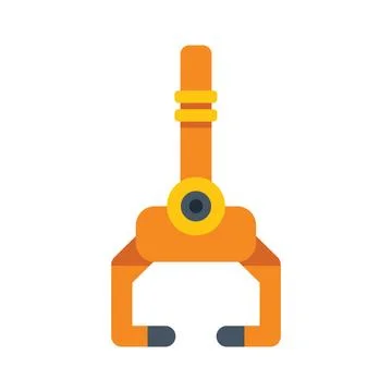 Robotic arm gripping with two claws open Stock Illustration
