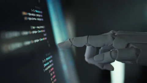 A robotic arm guided by sophisticated software precisely positions a signal Stock Footage 333500790