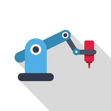 Robotic arm holding condiment bottle, automation in food industry Illustration