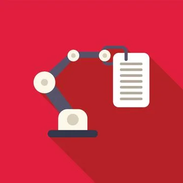 Robotic arm holding document representing automation in modern business Illustrazione stock