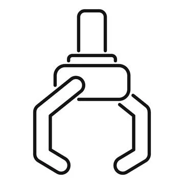 Robotic arm holding object, automation technology icon Stock Illustration