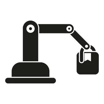 Robotic arm holding package automating logistics system イラスト素材