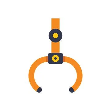 Robotic arm holding something with claws open wide Stock Illustration