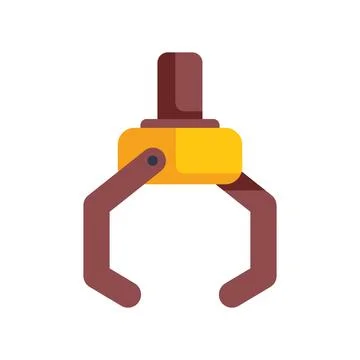 Robotic arm holding with two claws open wide Stock Illustration