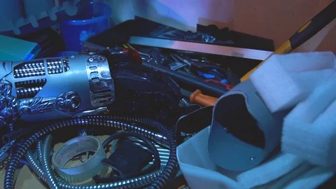 Robotic arm for human prosthesis with controlled movement. Footage. Development Stock Footage 97461245
