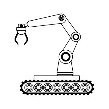 Robotic arm icon over white background, artificial intelligence design , Stockillustratie