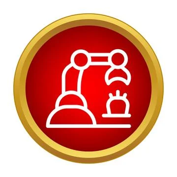 Robotic arm icon representing automation and industry Stock Illustration
