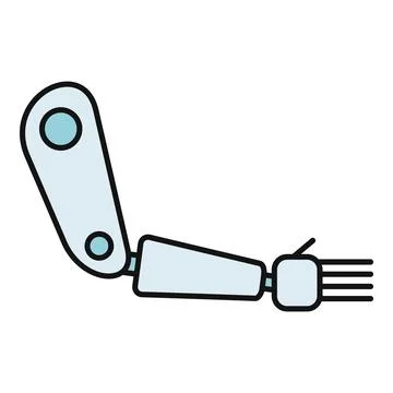 Robotic arm icon representing future technology and prosthetics Stock Illustration