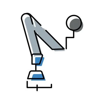 Robotic arm icon representing industrial automation manufacturing technology Stock Illustration