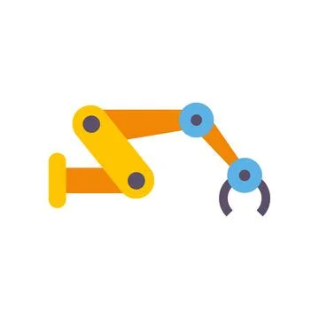 Robotic arm icon representing industrial automation and technology Stock Illustration