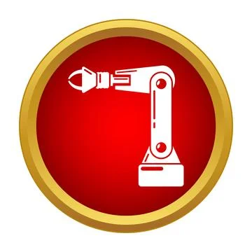 Robotic arm icon representing industrial automation technology イラスト素材
