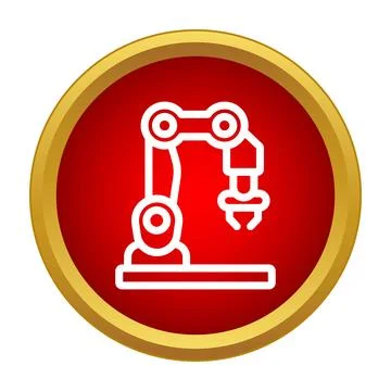 Robotic arm icon representing industrial automation and factory production Illustrazione stock
