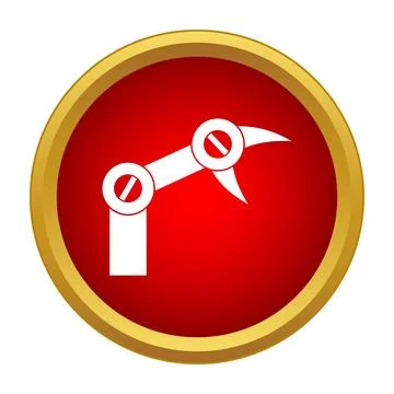 Robotic arm icon representing industrial automation and technology 스톡 일러스트