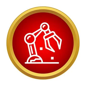 Robotic arm icon representing industrial automation and technology Stockillustratie