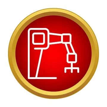 Robotic arm icon representing industrial automation technology 库存插图