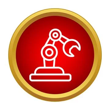 Robotic arm icon representing industrial automation concepts 스톡 일러스트