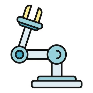Robotic arm icon representing industrial automation manufacturing 库存插图