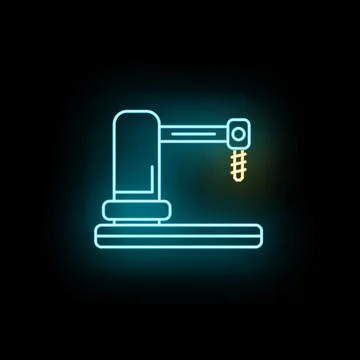 Robotic arm icon representing industrial automation and technology Stock Illustration