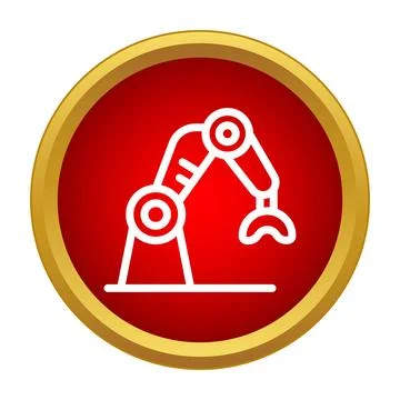 Robotic arm icon representing industrial automation and smart technology Stock Illustration