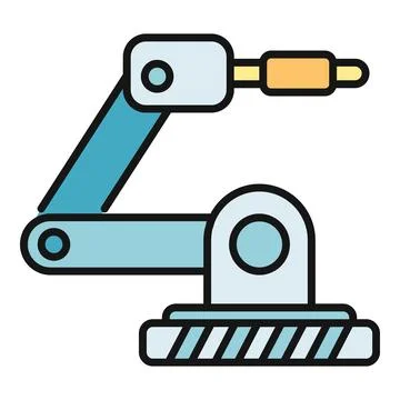 Robotic arm icon representing industrial automation and technology イラスト素材