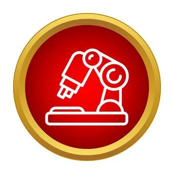 Robotic arm icon representing industrial automation technology イラスト素材
