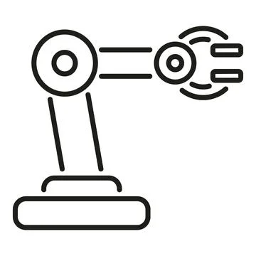 Robotic arm icon representing industry automation technology Illustrazione stock