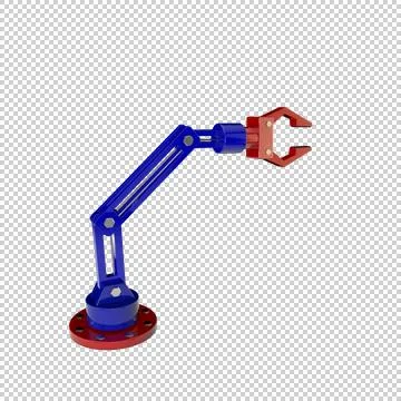 Robotic arm. Isolated on transparent background. Stock Illustration