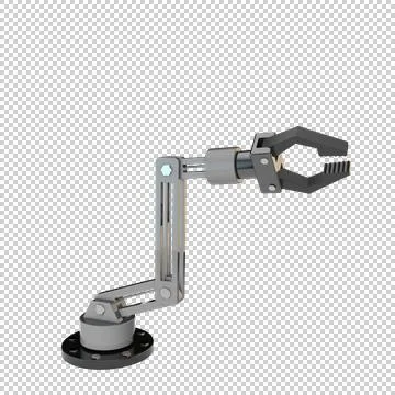 Robotic arm. Isolated on transparent background. Stock Illustration