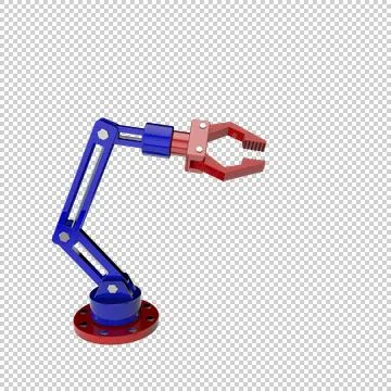 Robotic arm. Isolated on transparent background. Stock Illustration