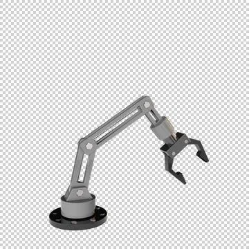 Robotic arm. Isolated on transparent background. Stock Illustration