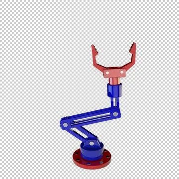 Robotic arm. Isolated on transparent background. Stock Illustration