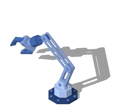 Robotic arm. Isolated on white background. 3D rendering illustration. Иллюстрация