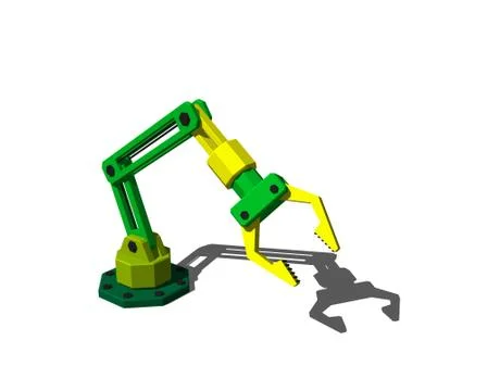 Robotic arm. Isolated on white background. 3D rendering illustration. Иллюстрация