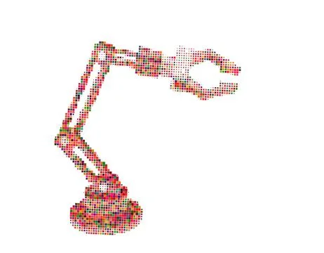 Robotic arm. Isolated on white background. Vector illustration. 스톡 일러스트