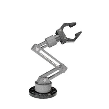 Robotic arm. Isolated on white background. Vector illustration. Stock Illustration