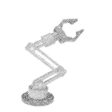 Robotic arm. Isolated on white background. Vector illustration. Иллюстрация