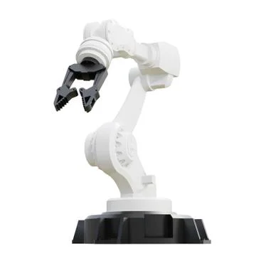 Robotic Arm isolated on white background. 3d rendering Stock Illustration