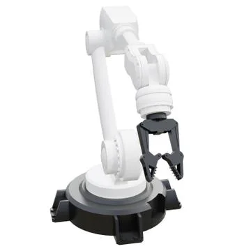 Robotic Arm isolated on white background. 3d rendering Stock Illustration