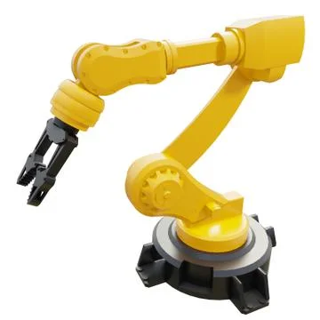 Robotic Arm isolated on white background. 3d rendering Stock Illustration