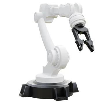 Robotic Arm isolated on white background. 3d rendering Illustrazione stock