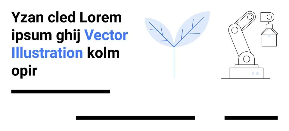 Robotic Arm with Leaf and Text for Industrial and Environmental Themes 스톡 일러스트