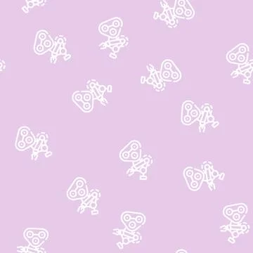 Robotic arm line vector seamless pattern sign Stock Illustration