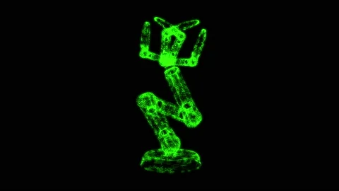 Robotic arm low poly wireframe mesh Stock Footage 99876035