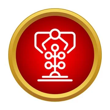 Robotic arm manipulating molecule structure icon Stock Illustration