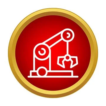 Robotic arm manipulating objects in an assembly line or factory setting Illustrazione stock