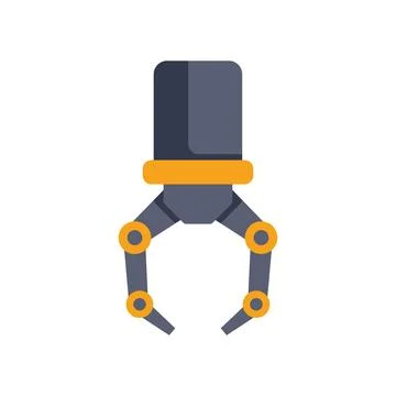 Robotic arm manipulator clawing with three fingers open Stock Illustration