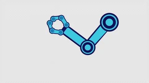 Robotic arm. Mechanical arm animation. Cartoon Stock Footage 321110210